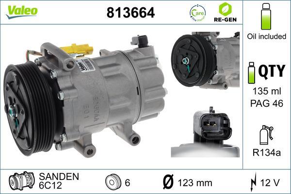 Compresseur, climatisation VALEO 813664