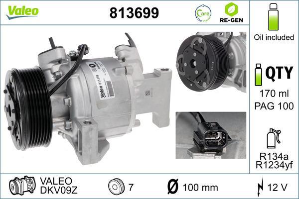 Compresseur, climatisation VALEO ref. 813699
