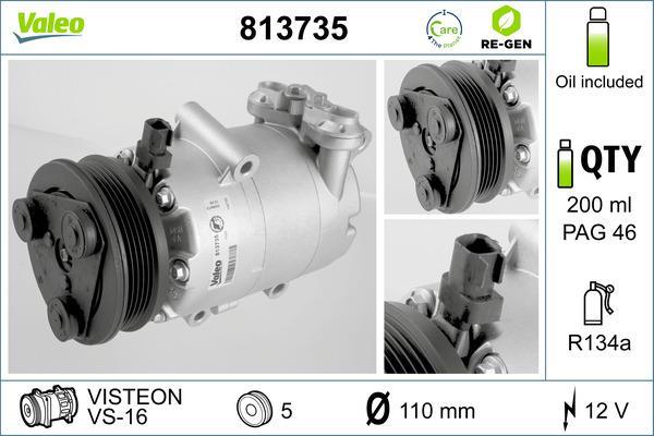 Compresseur, climatisation VALEO ref. 813735