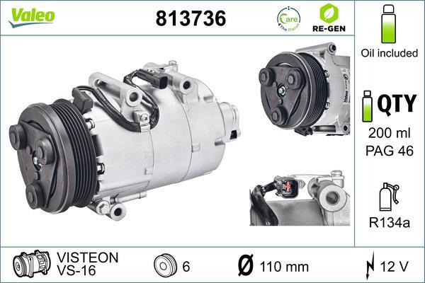 Compresseur, climatisation VALEO ref. 813736