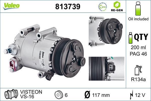 Compresseur, climatisation VALEO 813739