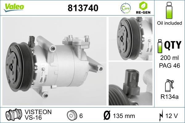 Compresseur, climatisation VALEO ref. 813740