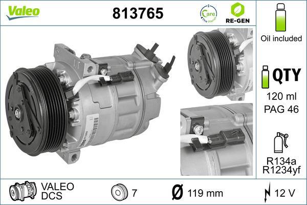 Compresseur, climatisation VALEO ref. 813765