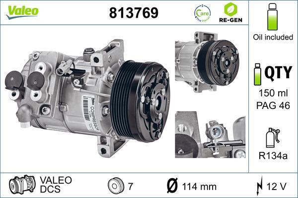 Compresseur, climatisation VALEO ref. 813769