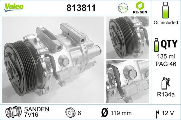 Compresseur, climatisation VALEO ref. 813811