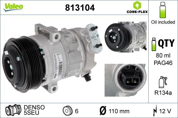 Compresseur, climatisation VALEO ref. 813104