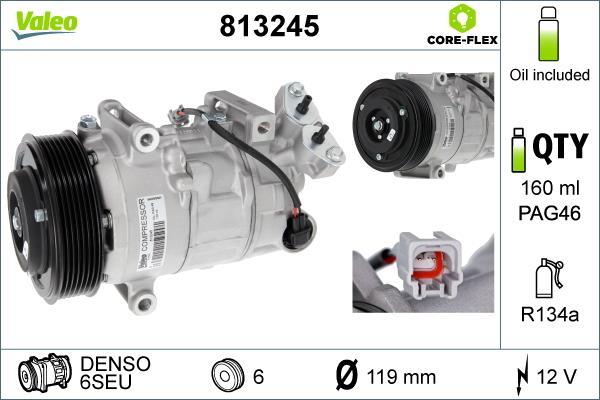 Compresseur, climatisation VALEO ref. 813245