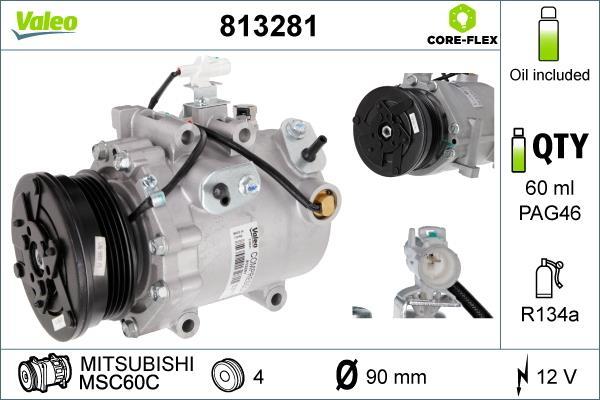 Compresseur, climatisation VALEO ref. 813281