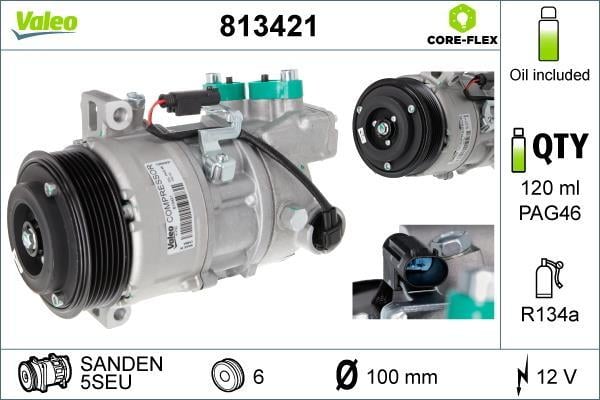 Compresseur, climatisation VALEO ref. 813421