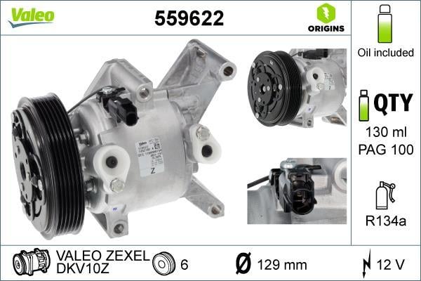 Compresseur, climatisation VALEO 559622