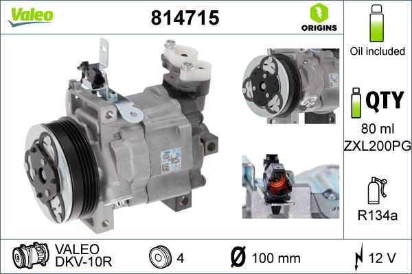 Compresseur, climatisation VALEO ref. 814715