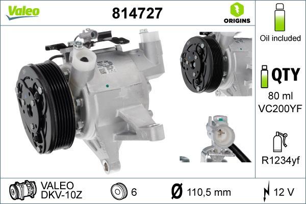 Compresseur, climatisation VALEO ref. 814727
