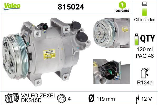 Compresseur, climatisation VALEO 815024