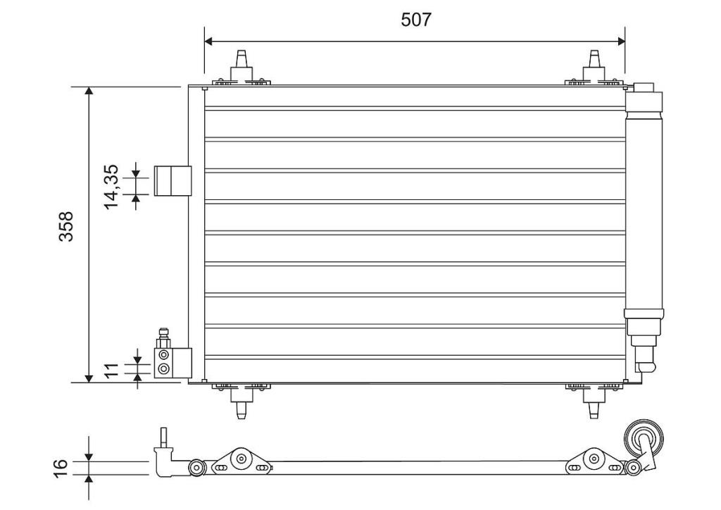 Condenseur, climatisation (Radiateur de climatisation) VALEO ref. 814090