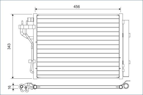 Condenseur, climatisation (Radiateur de climatisation) VALEO ref. 822629