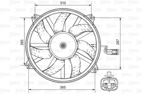 Ventilateur de refroidissement du moteur (Motoventilateur) VALEO 696850