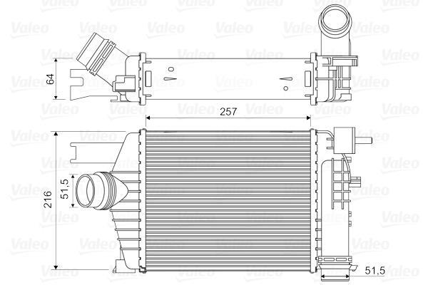 Intercooler, échangeur (Refroidisseur d'air) VALEO ref. 818343