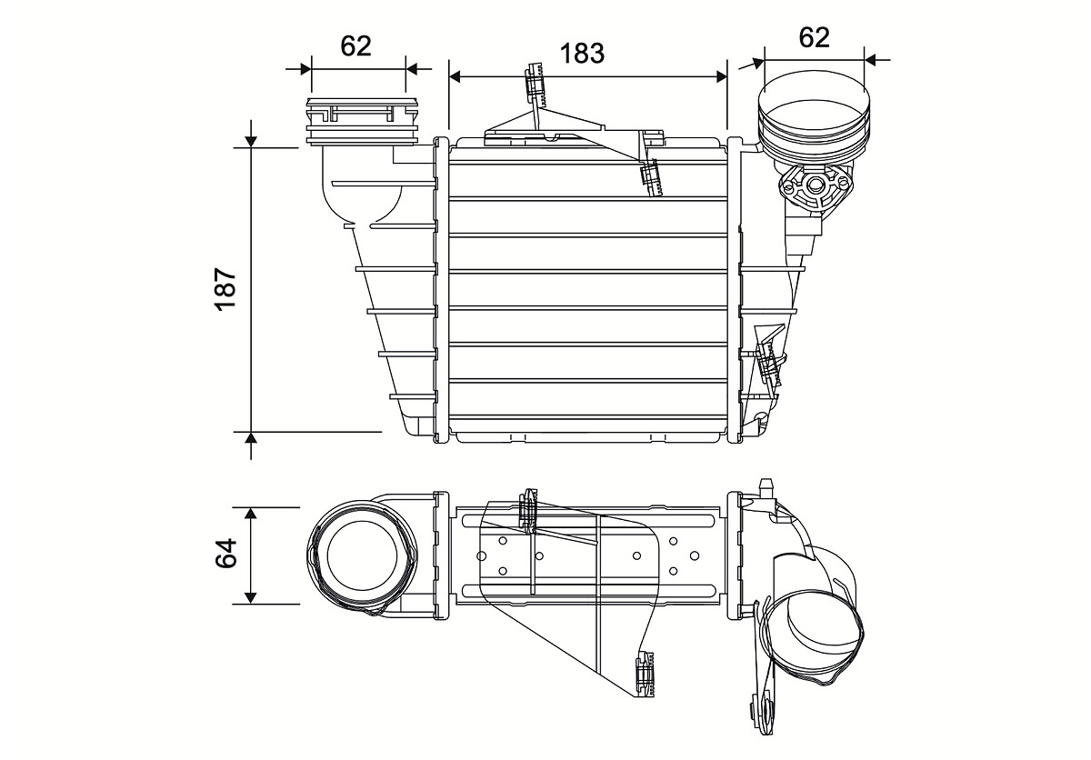 Radiador de admisión, intercooler VALEO ref. 822954