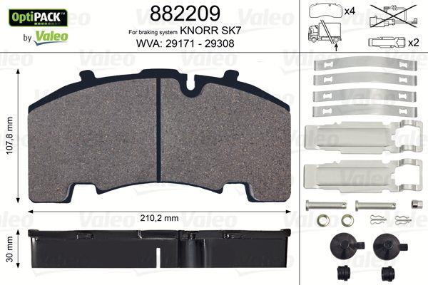 Plaquettes De Frein Arrière Valeo First - Jeu De 4 Plaquettes Avec Accessoires - Compatible TEVES, Sans Amiante Ni Cuivre