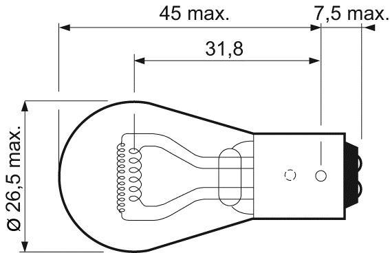 Ampoule VALEO 10 ✕ P21/5W - ref. 032207