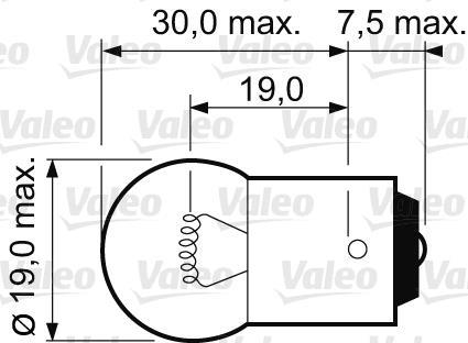 Ampoule VALEO R10W - ref. 032221