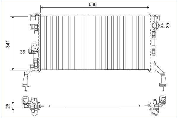 Radiateur moteur (Radiateur de refroidissement) VALEO ref. 701159