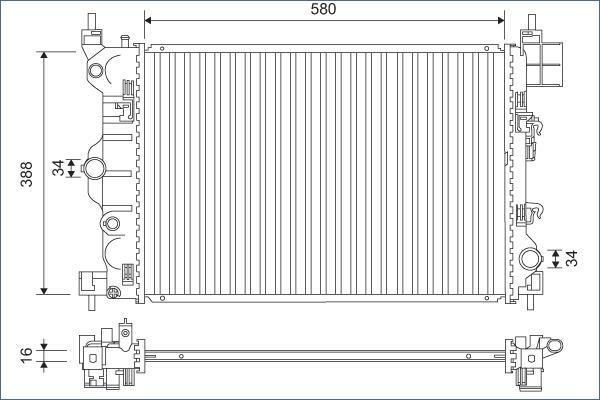 Radiador, refrigeración del motor VALEO ref. 701171