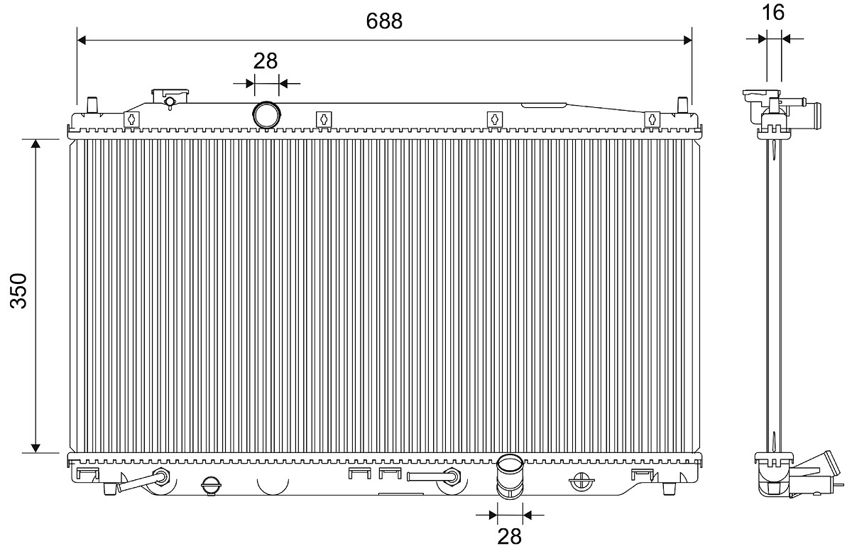 Radiateur moteur (Radiateur de refroidissement) VALEO ref. 701179