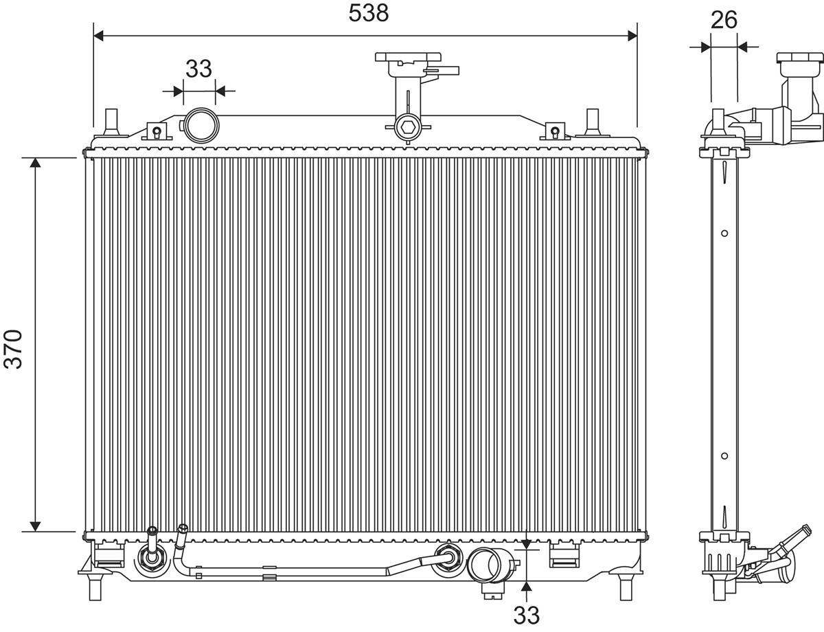 Radiateur moteur (Radiateur de refroidissement) VALEO ref. 701415