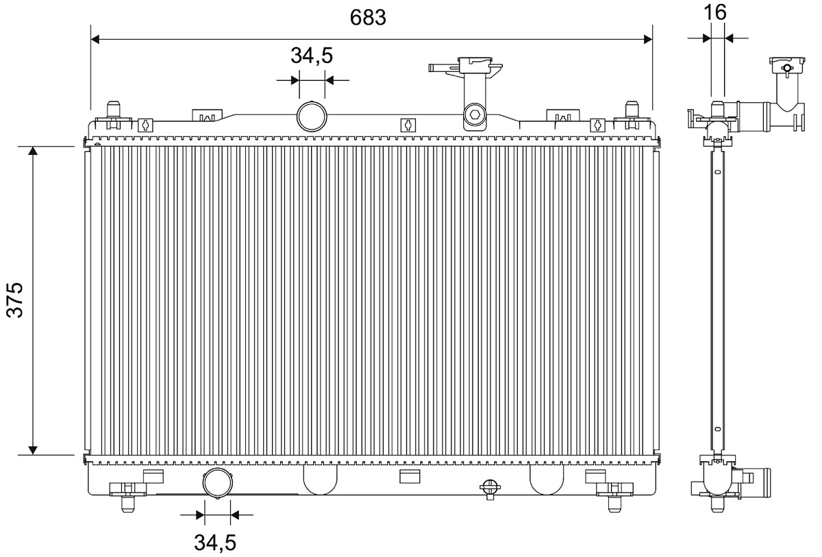 Radiateur moteur (Radiateur de refroidissement) VALEO 701756