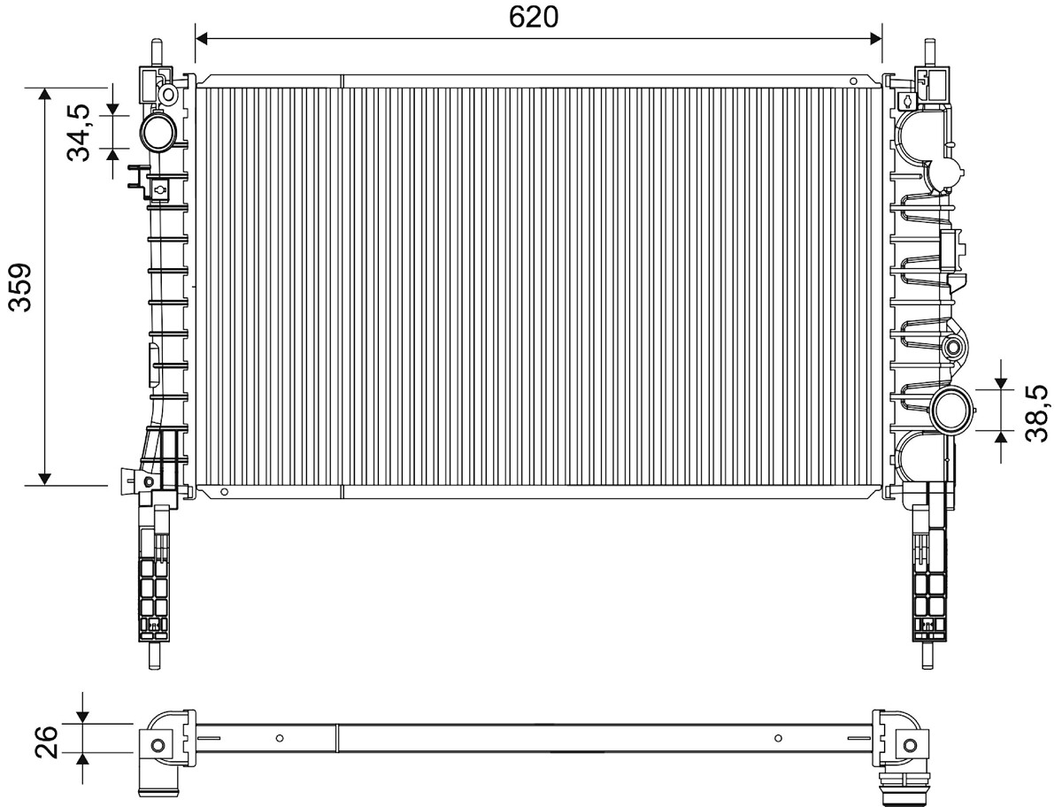 Radiateur moteur (Radiateur de refroidissement) VALEO 701769