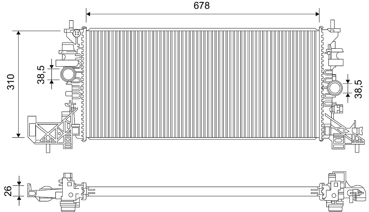 Radiateur moteur (Radiateur de refroidissement) VALEO 701795