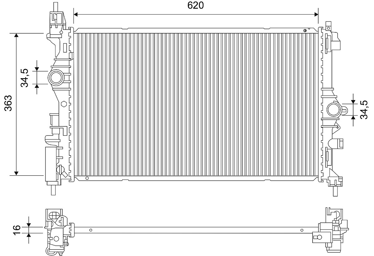 Radiateur moteur (Radiateur de refroidissement) VALEO 701821