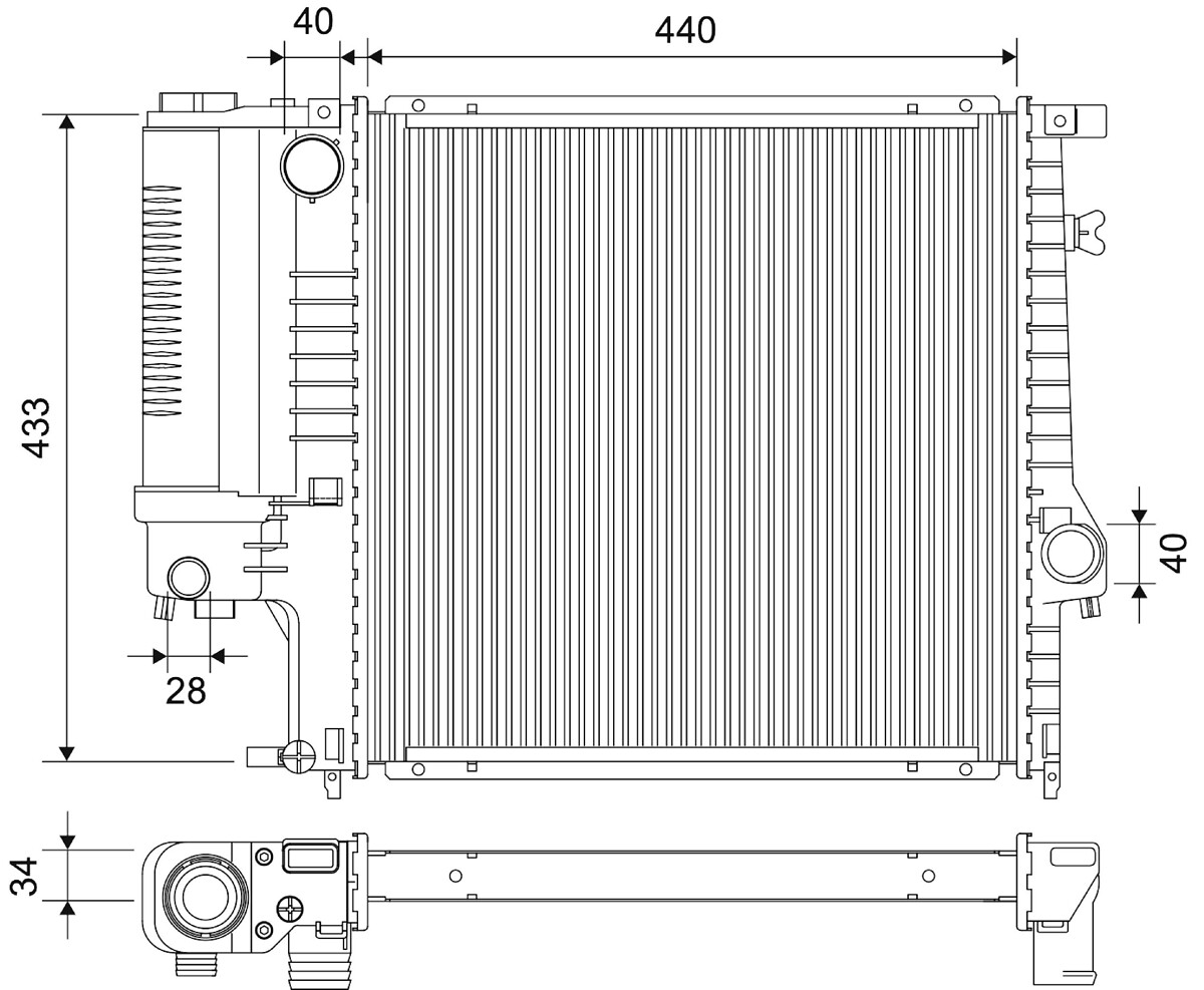 Radiateur moteur (Radiateur de refroidissement) VALEO 701833