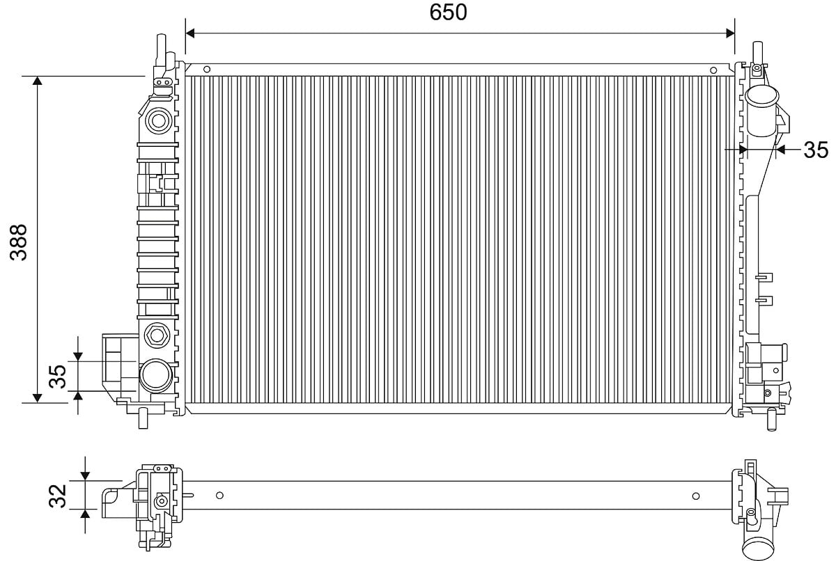 Radiateur moteur (Radiateur de refroidissement) VALEO 701854