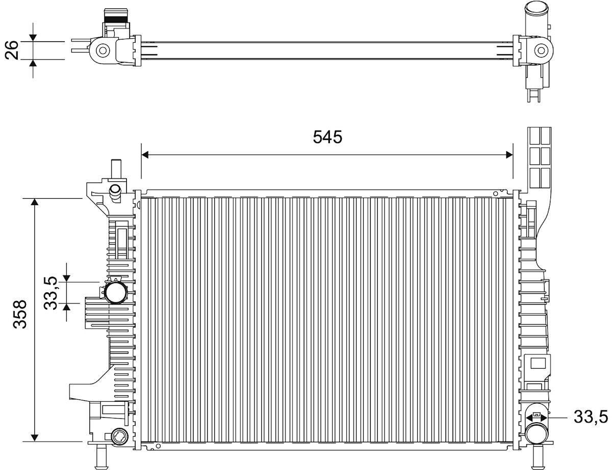 Radiateur moteur (Radiateur de refroidissement) VALEO 701856