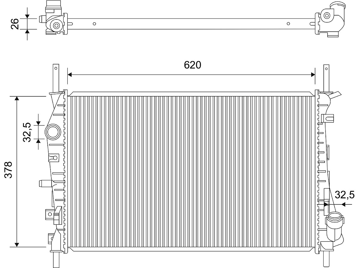 Radiateur moteur (Radiateur de refroidissement) VALEO 701876