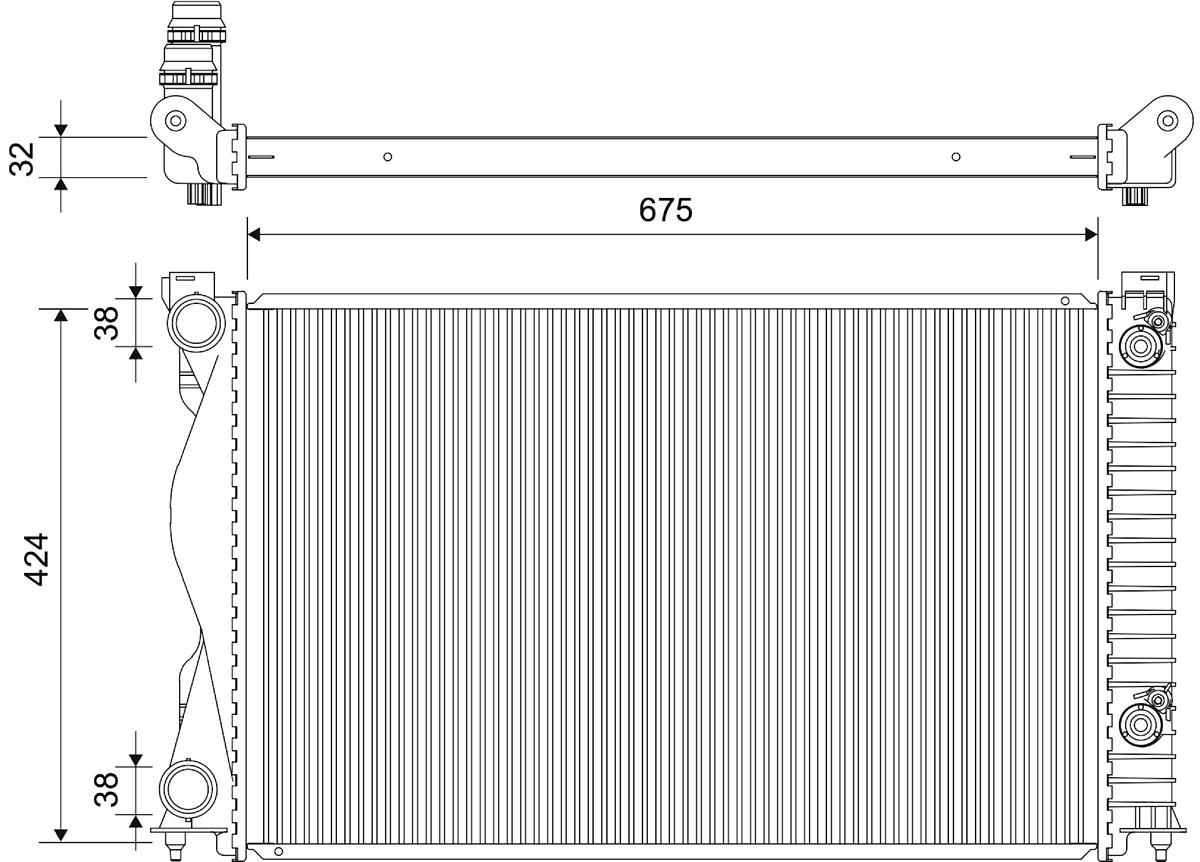 Radiateur moteur (Radiateur de refroidissement) VALEO 701888
