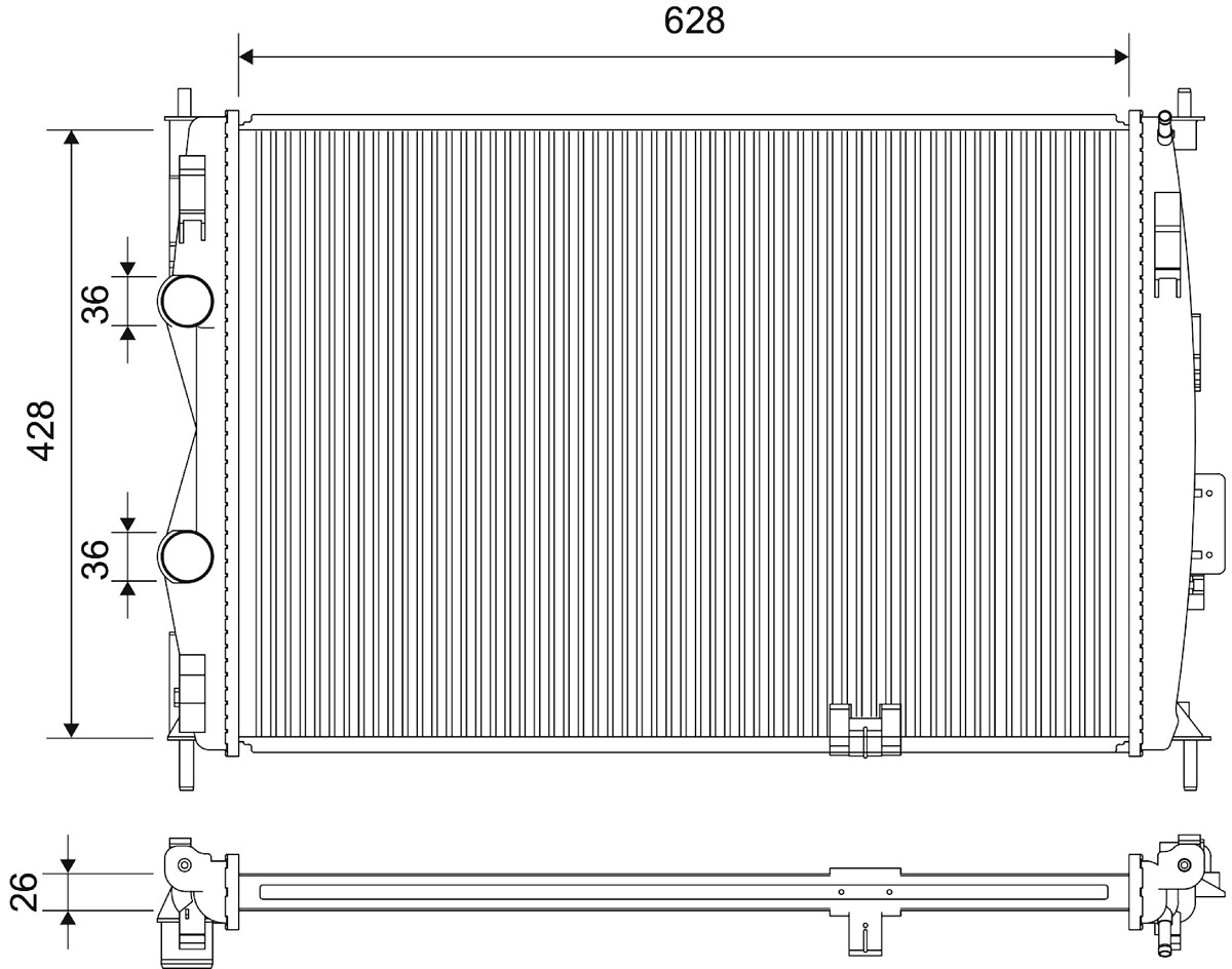 Radiateur moteur (Radiateur de refroidissement) VALEO 701894