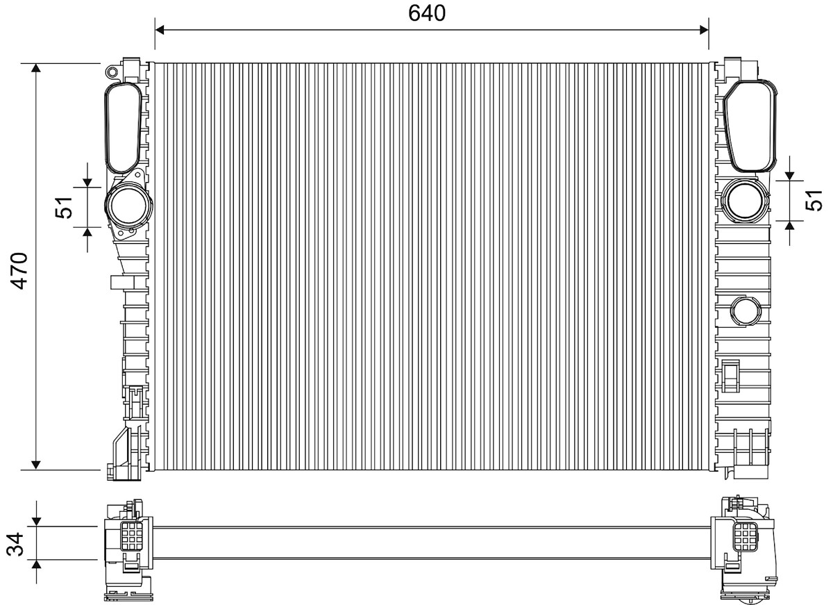 Radiateur moteur (Radiateur de refroidissement) VALEO 701907