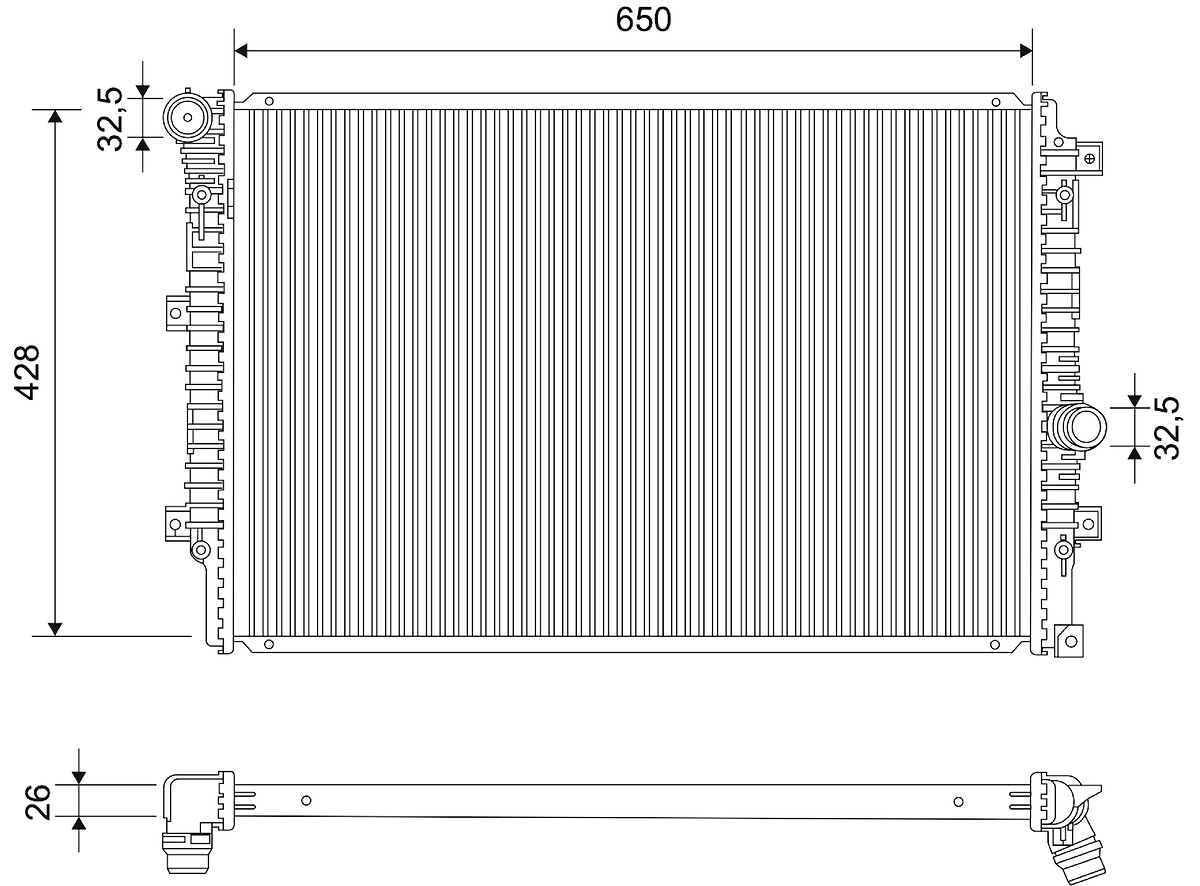 Radiateur moteur (Radiateur de refroidissement) VALEO 701912