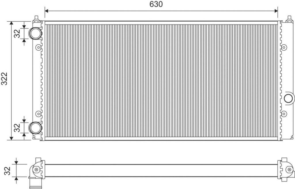 Radiateur moteur (Radiateur de refroidissement) VALEO 731025