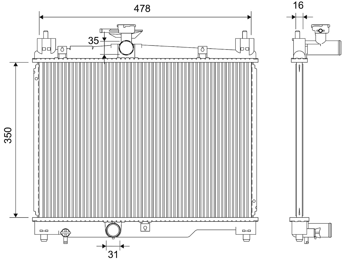 Radiador, refrigeración del motor VALEO ref. 732421