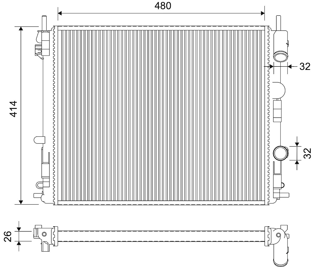 Radiador, refrigeración del motor VALEO ref. 732721