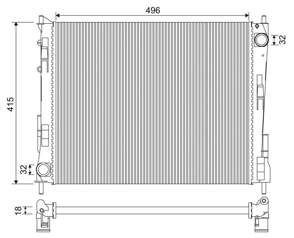 Radiateur moteur (Radiateur de refroidissement) VALEO 735134