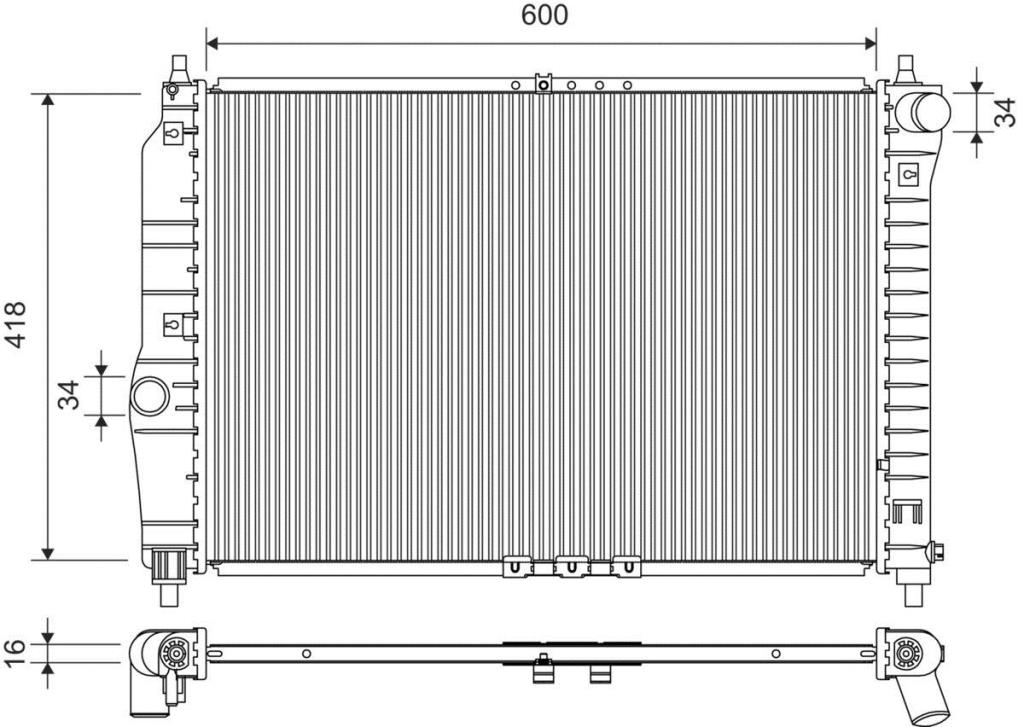 Radiateur moteur (Radiateur de refroidissement) VALEO ref. 735158