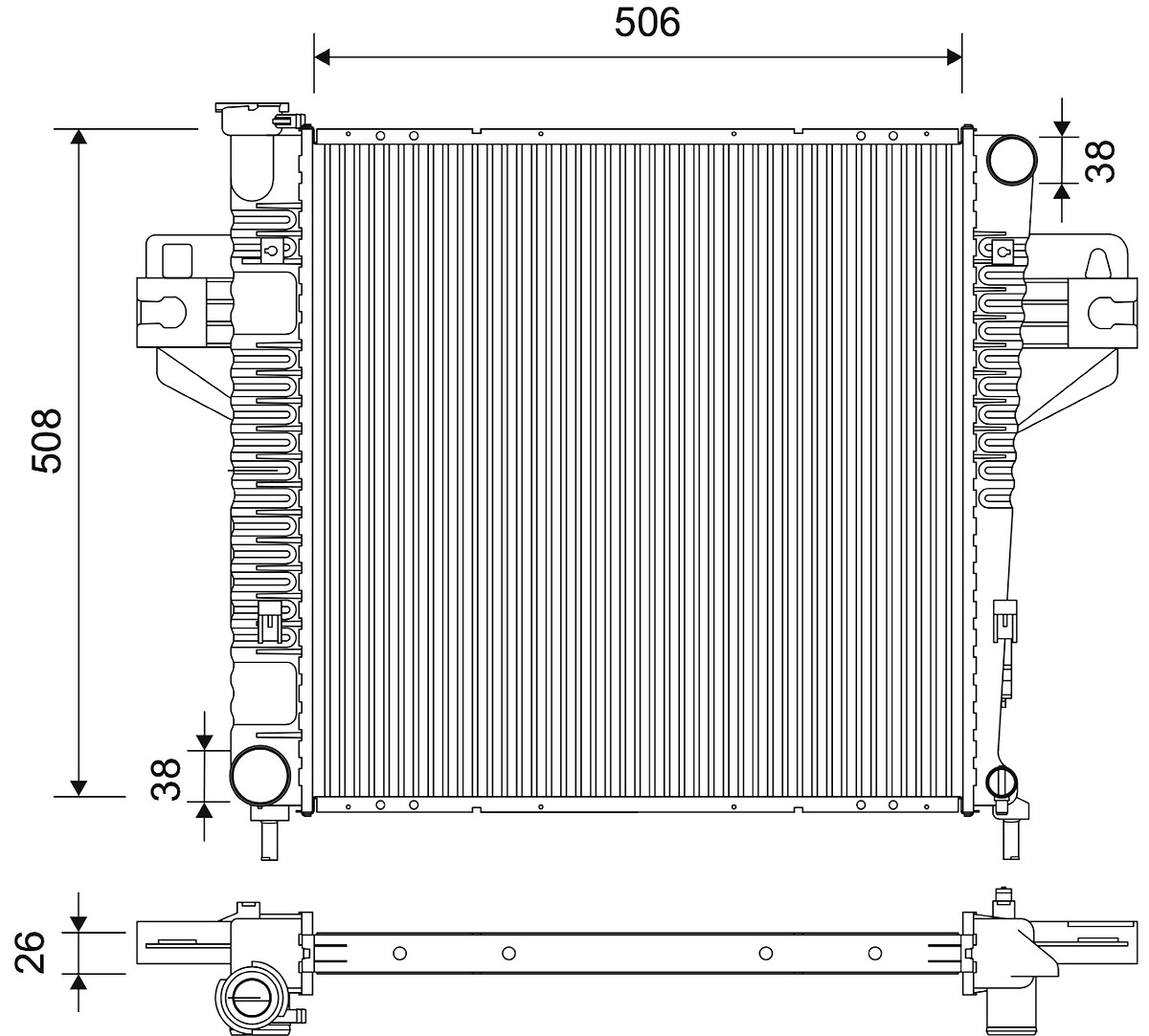 Radiateur moteur (Radiateur de refroidissement) VALEO 735222