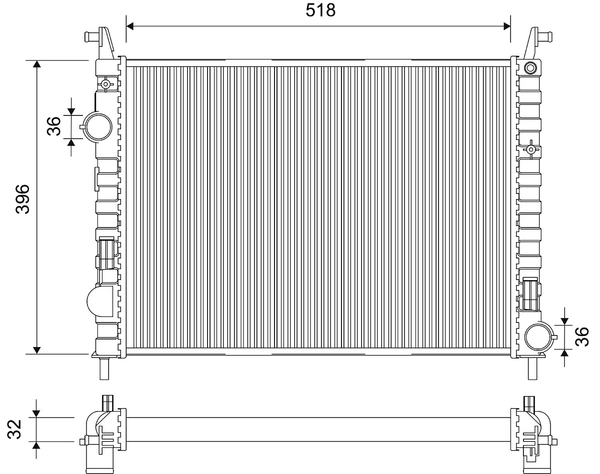 Radiateur moteur (Radiateur de refroidissement) VALEO 735297