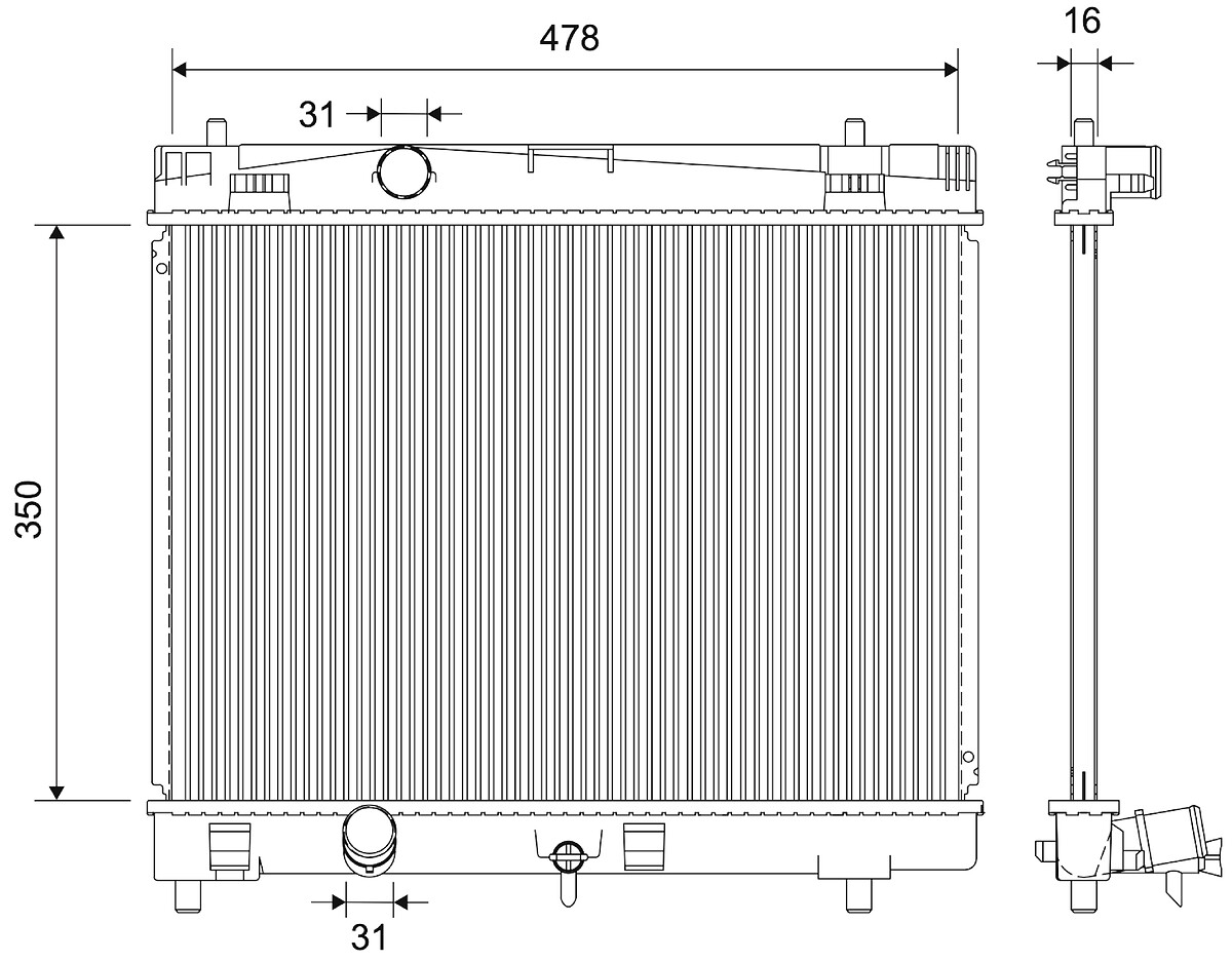 Radiateur moteur (Radiateur de refroidissement) VALEO 735445