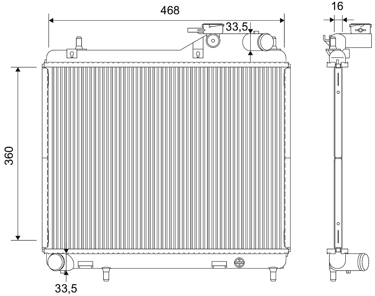 Radiateur moteur (Radiateur de refroidissement) VALEO 735589